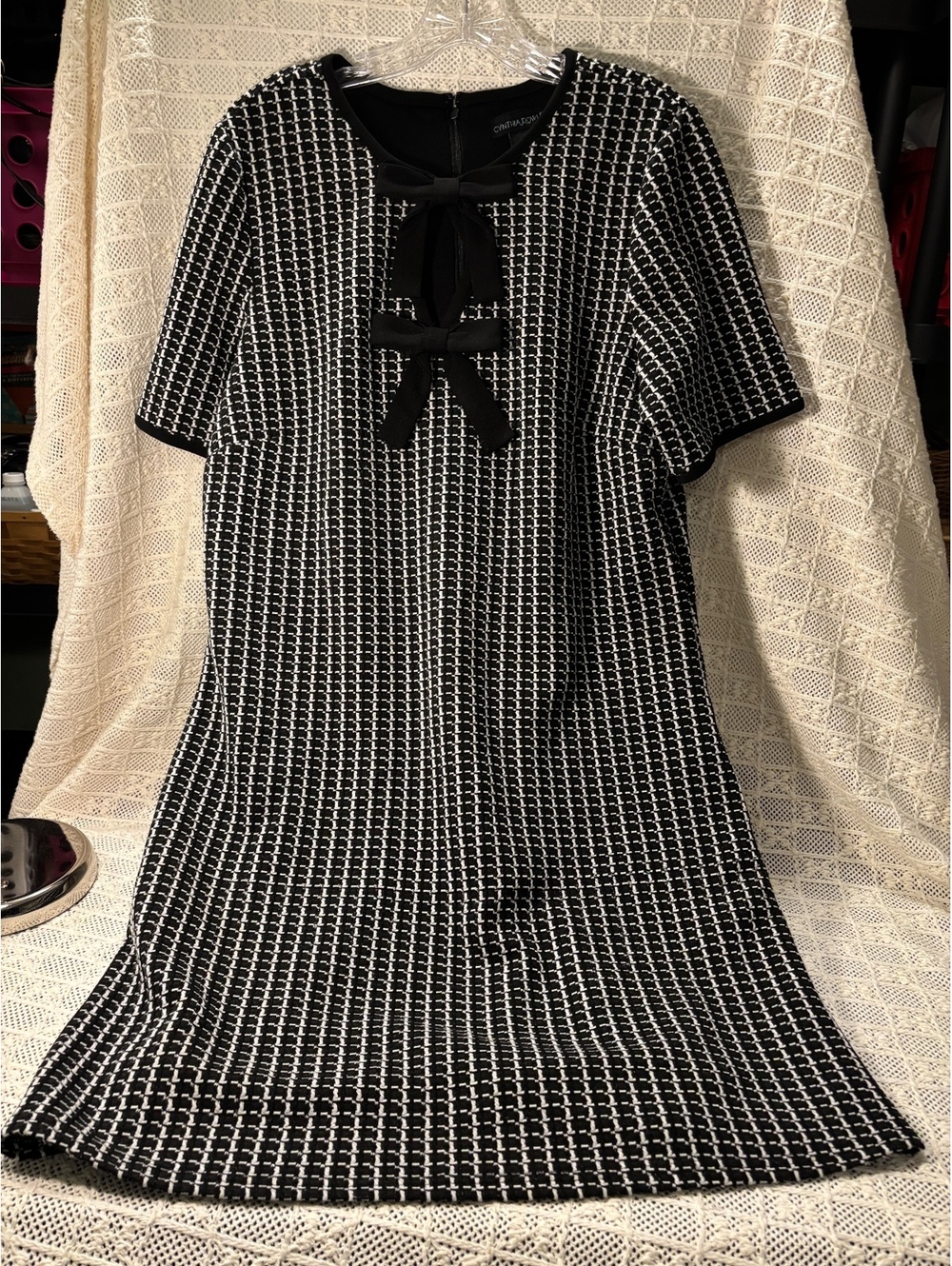 Cynthia Rowley XL black and white patterned dress